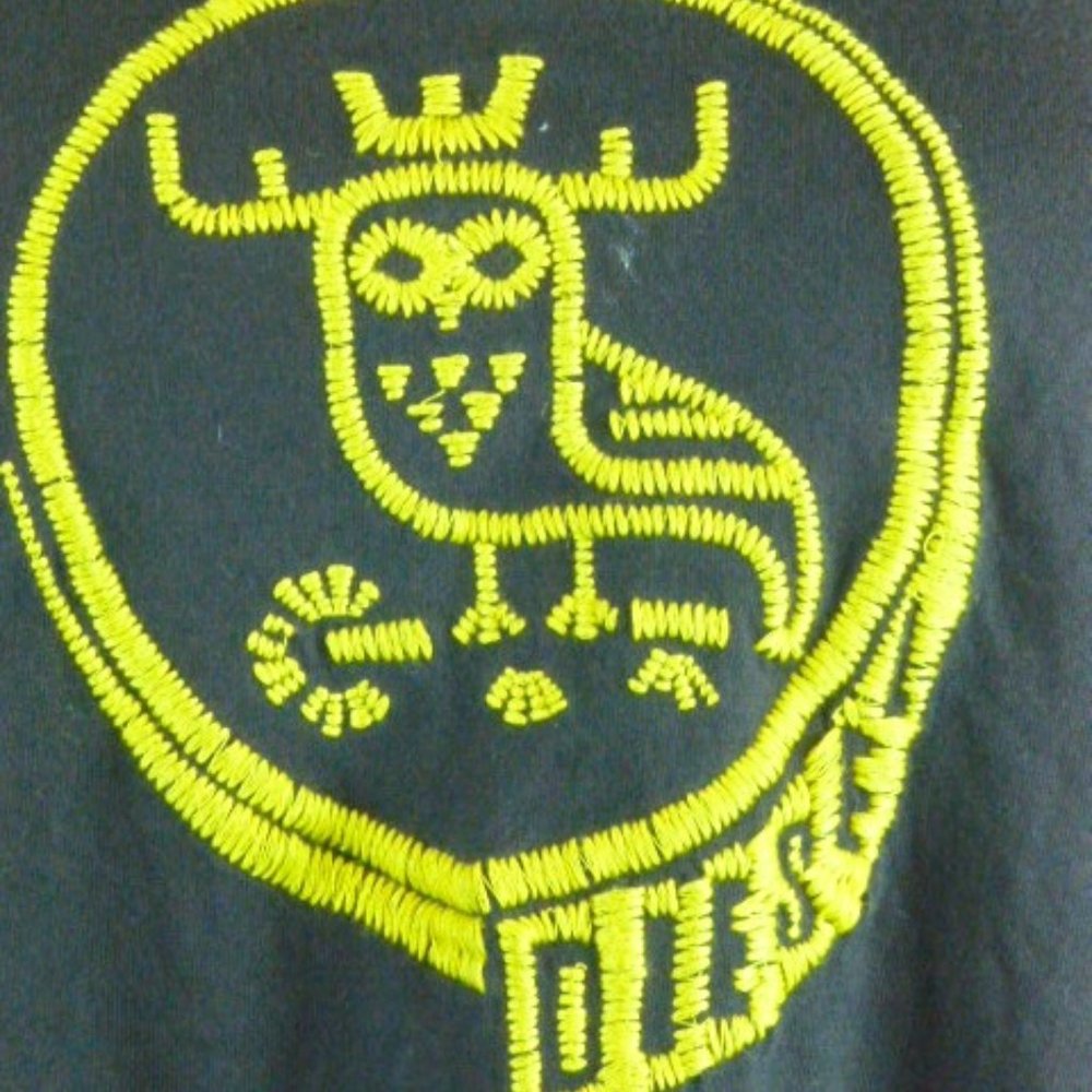 DIESEL black cotton.gold embroidered tank top L
